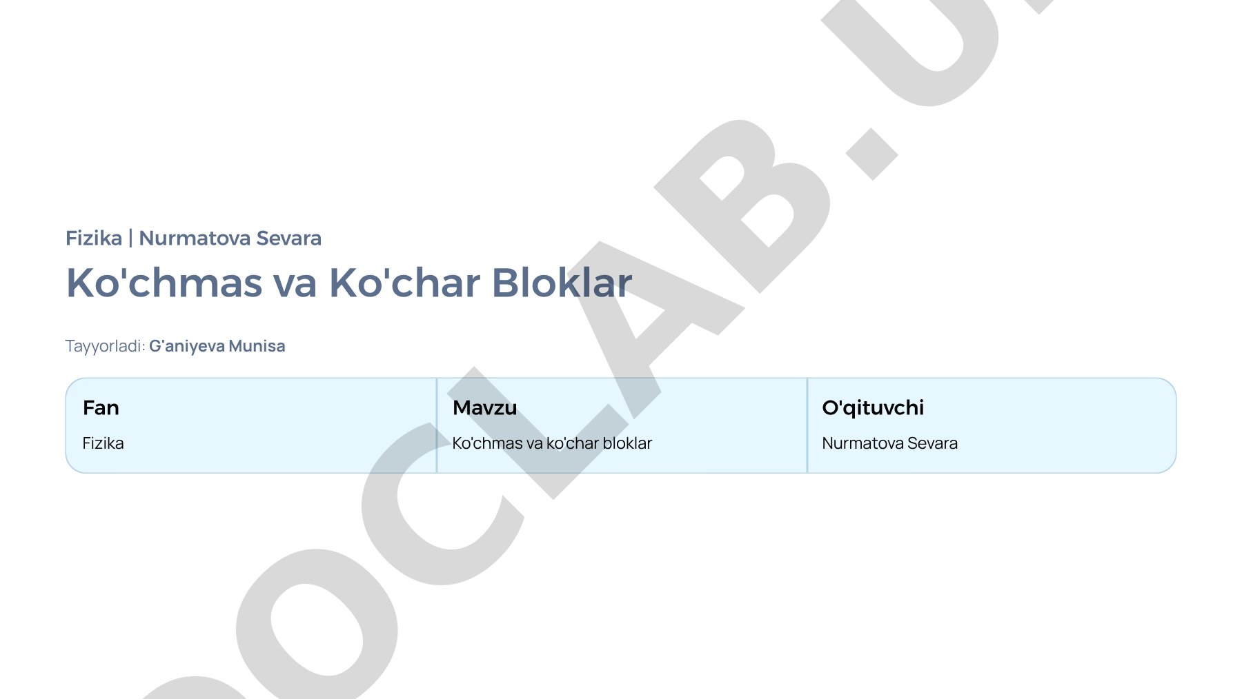 Ko'chmas va ko'char bloklar
