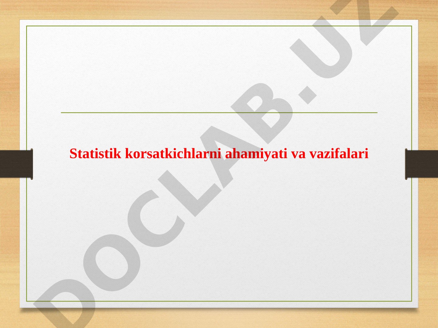 Statistik korsatkichlarni ahamiyati va vazifalari