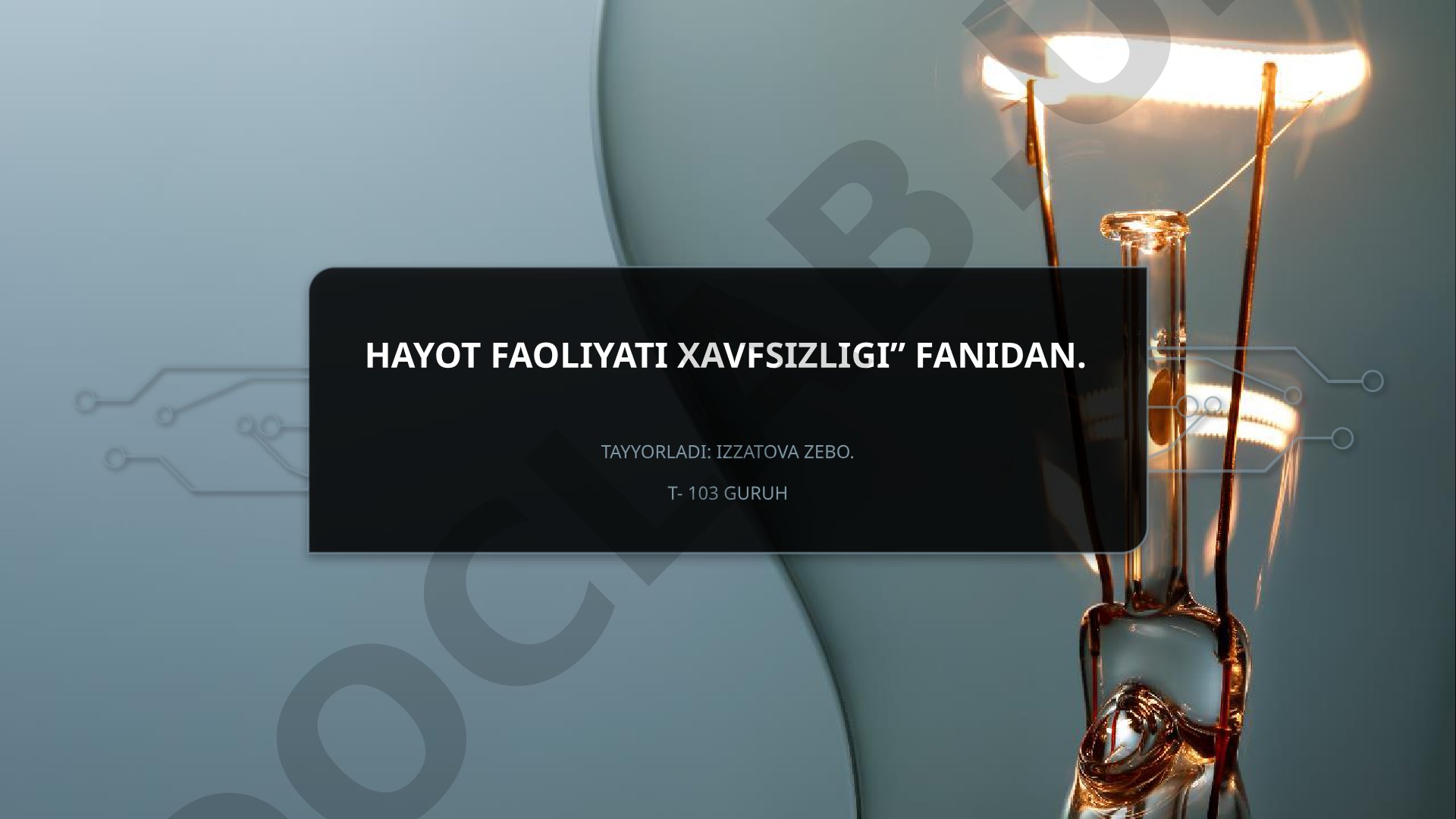 Inson tanasiga elektr tokini ta'siri