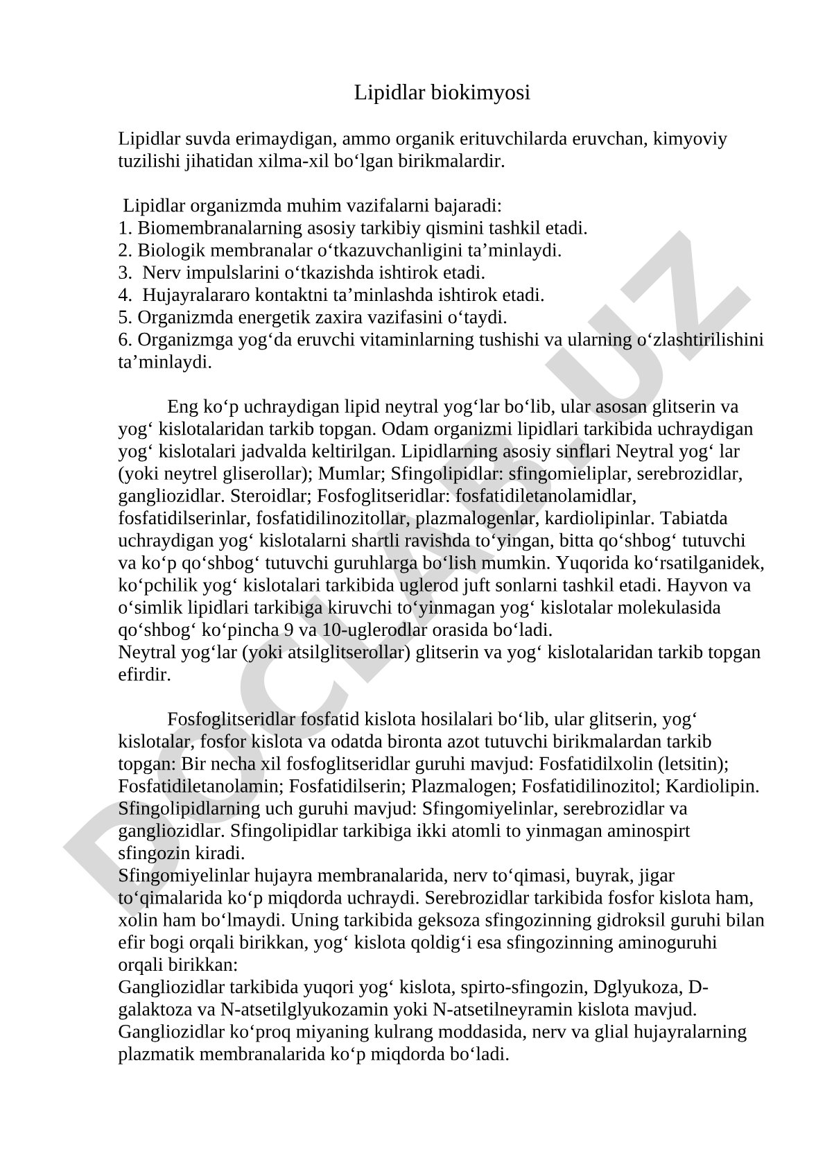 Lipidlar biokimyosi