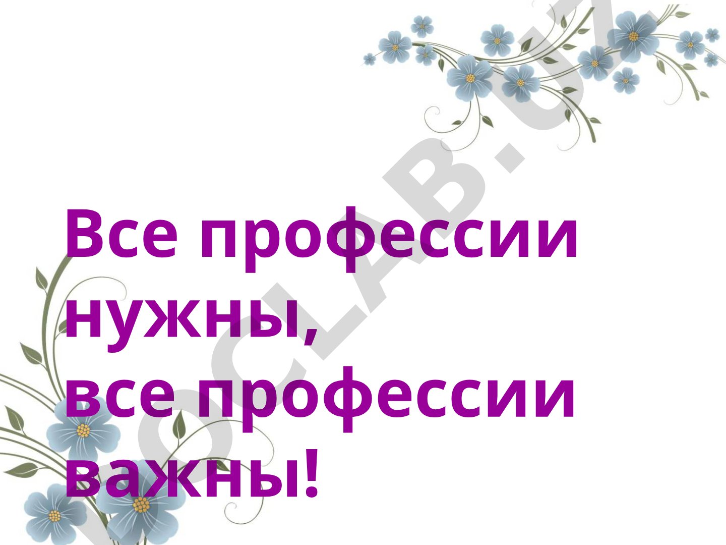 Все профессии нужны, все профессии важны