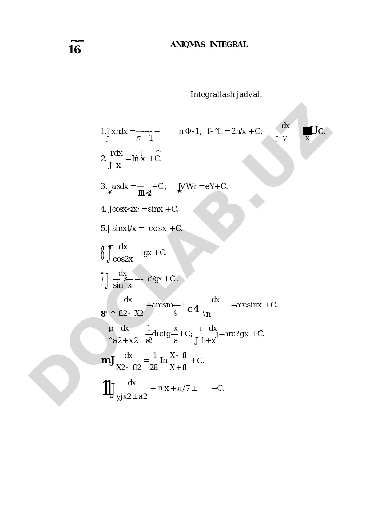 25 Aniqmas integral