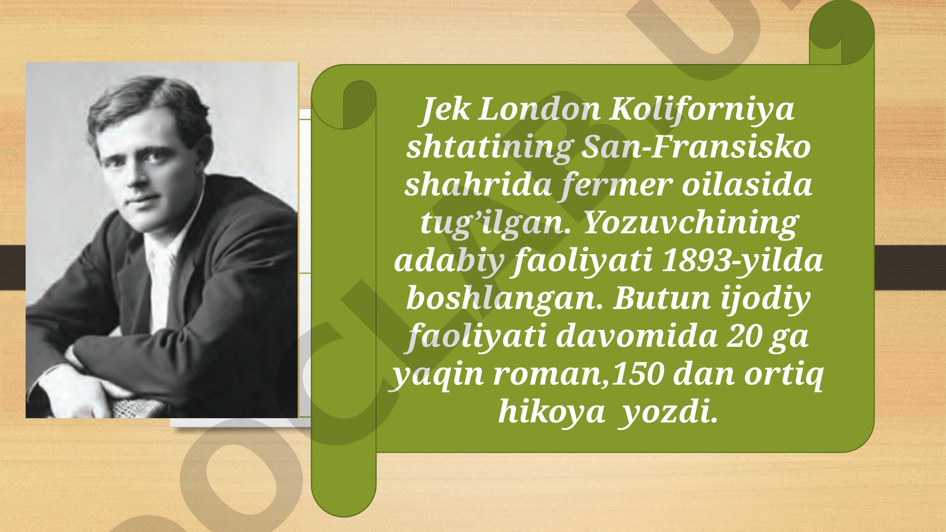Jek London hayoti va ijodi