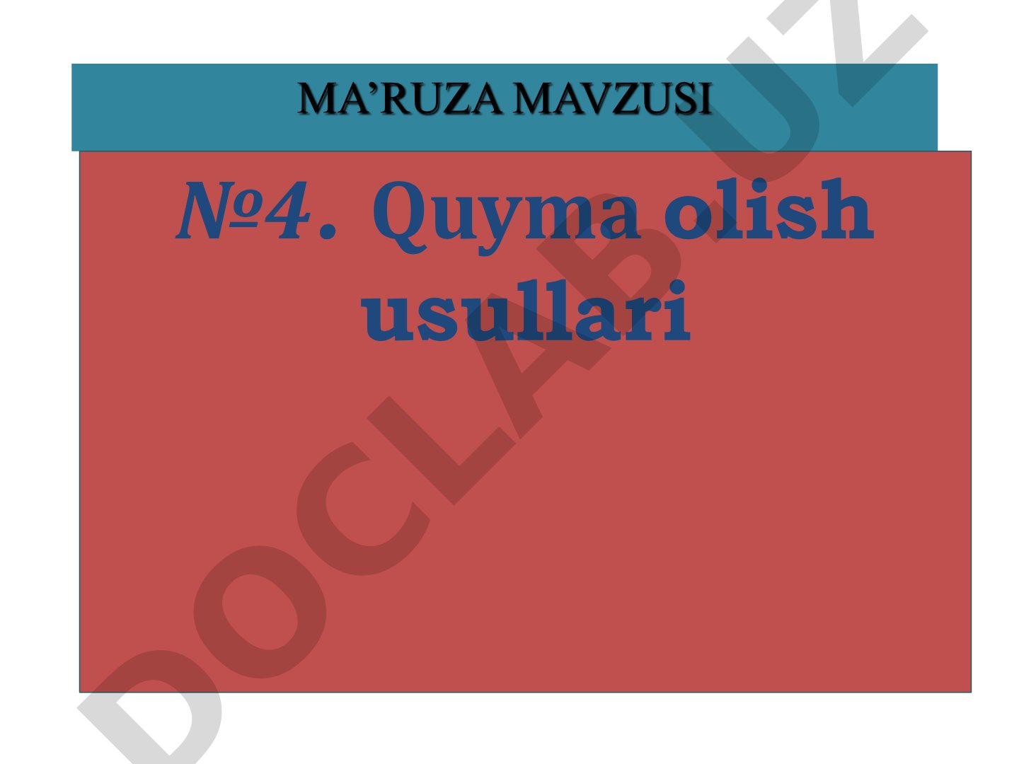 Metall qoliplarda (kokil), bosim ostida, erib ketadigan modellar asosida quyma olish