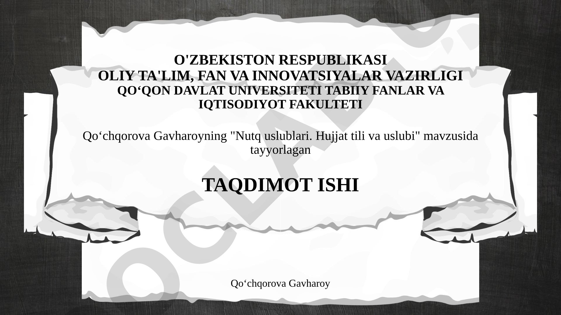 Nutq uslublari. Hujjat tili va uslubi