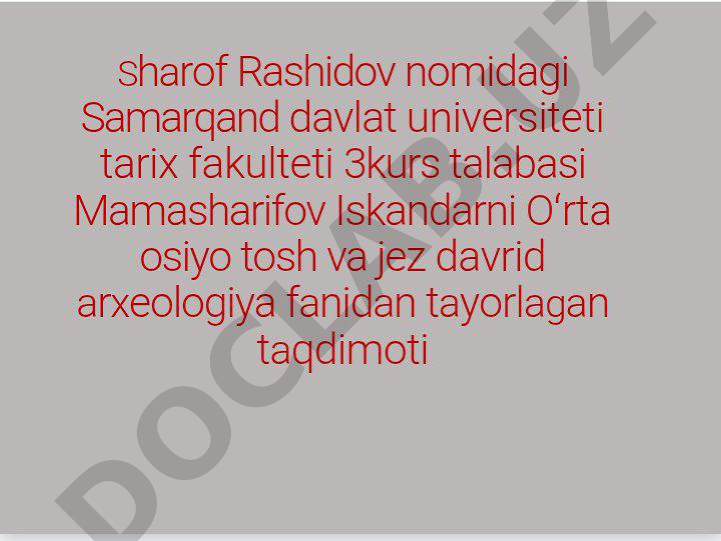O'rta Osiyo tosh va jez davrid arxeologiya
