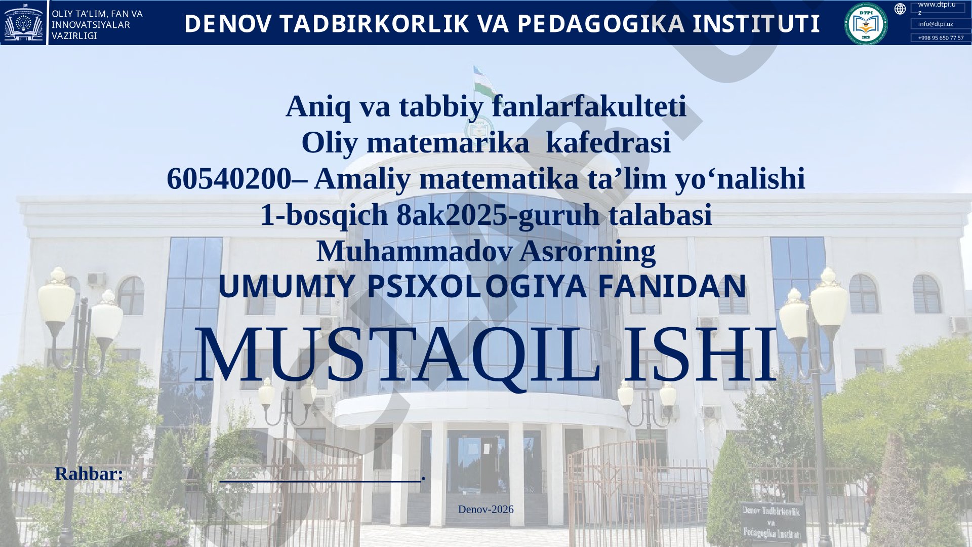 Yoshlarni oilaviy hayotga psixologik tayyorlash muammosi