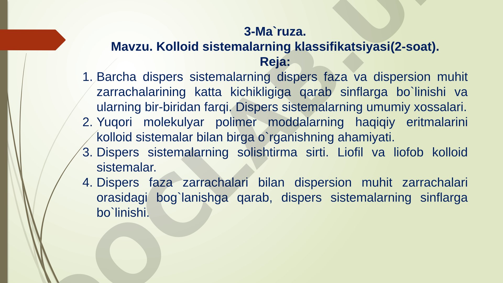 Kolloid sistemalarning turlari, dispers faza va muhit o'lchamlari, liofil va liofob