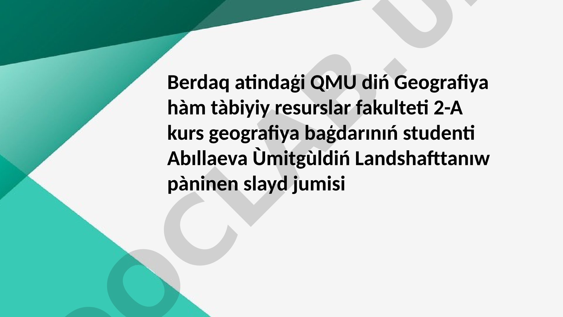 Geotex sistemalar ham madeniy landshaftlar