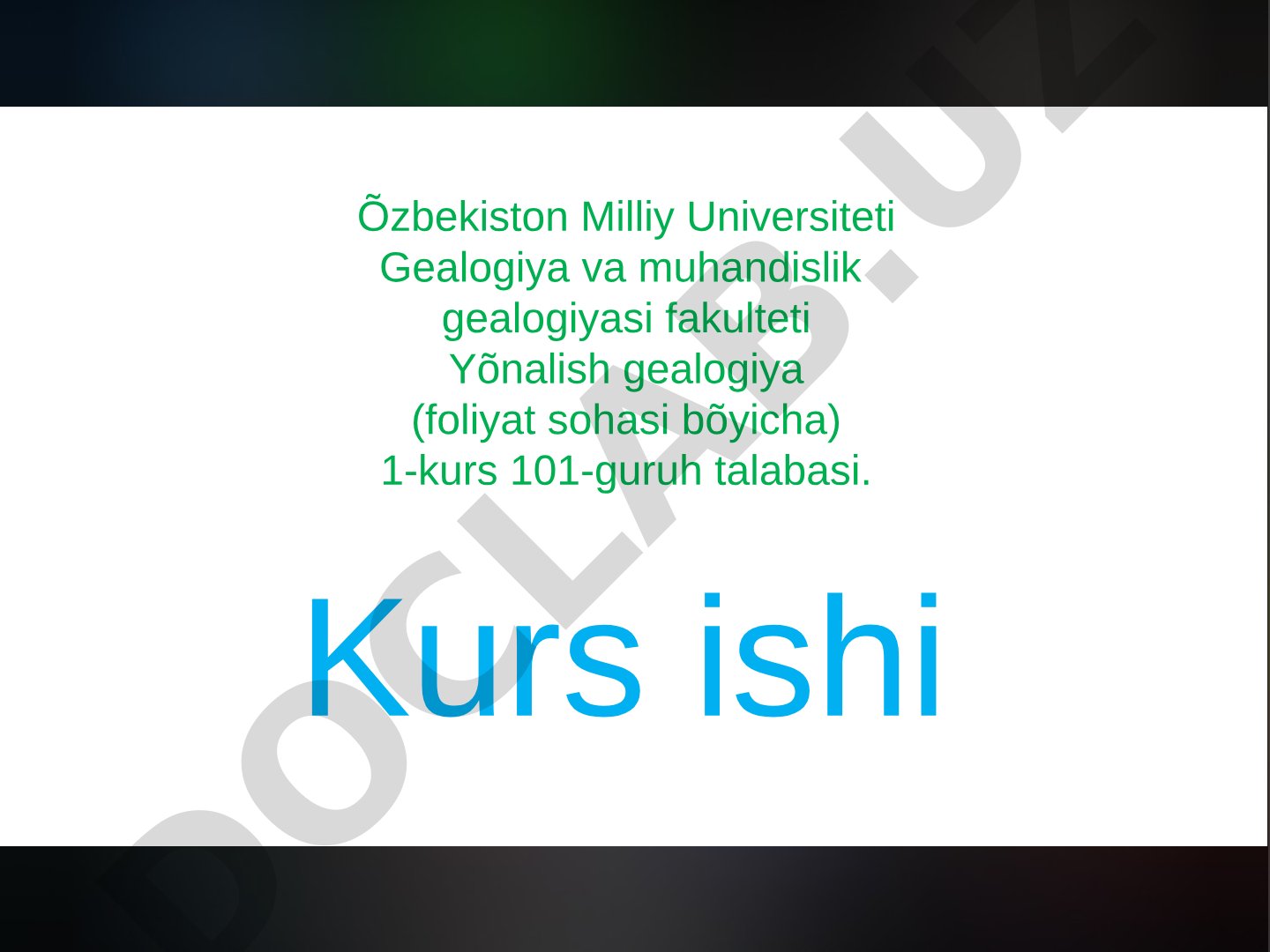 Geologiya turlariga ko'ra bo'linishi