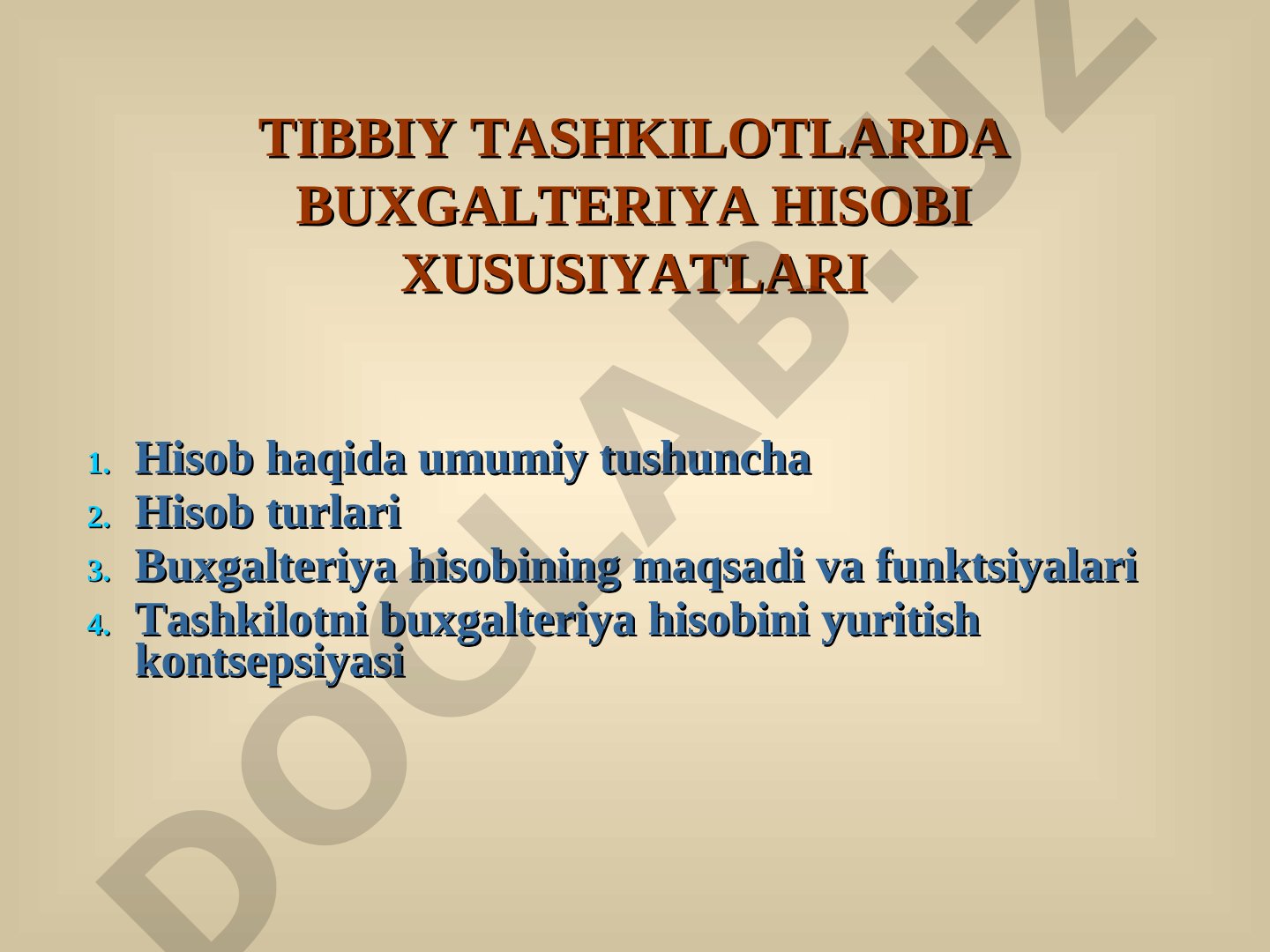 Tibbiy tashkilotlarda buxgalteriya hisobi xususiyatlari