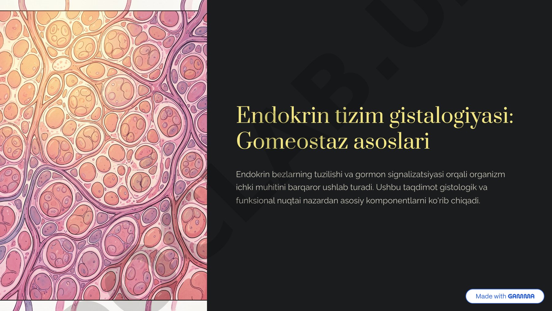 Endokrin tizim gistalogiyasi: Gomeostaz asoslari