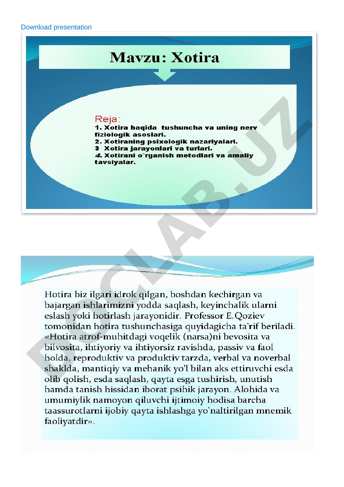 Psixologiyada esda olib qolish turlari