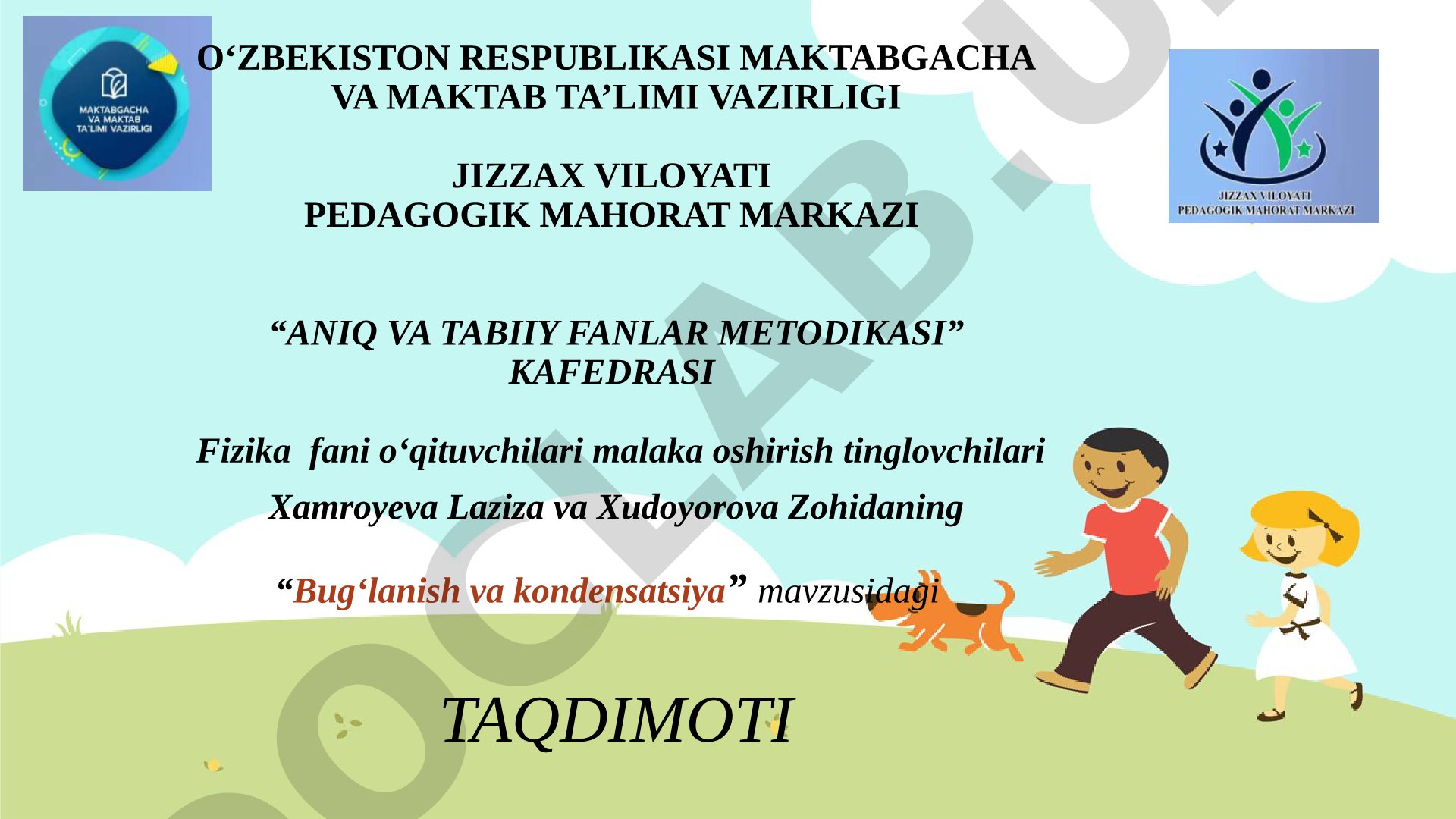 Bug‘lanish va kondensatsiya