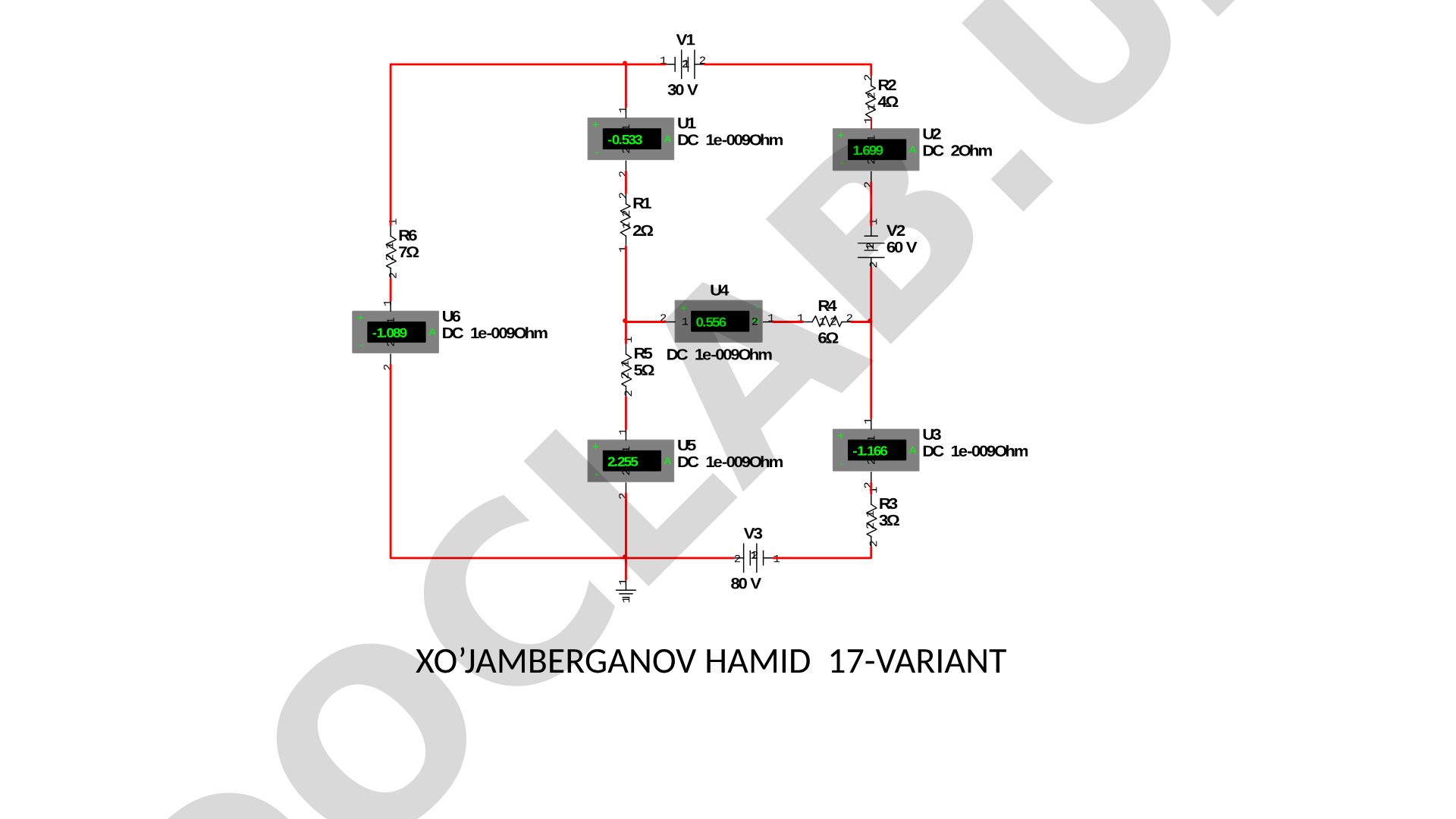 Elektr zanjiri hisobi (17-variant)