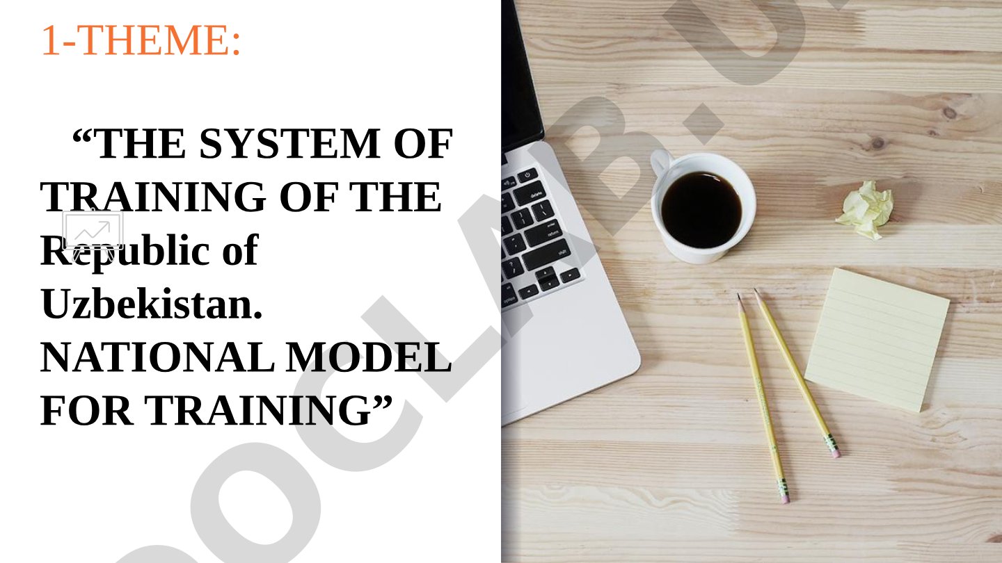 The system of training of the Republic of Uzbekistan. National model for training
