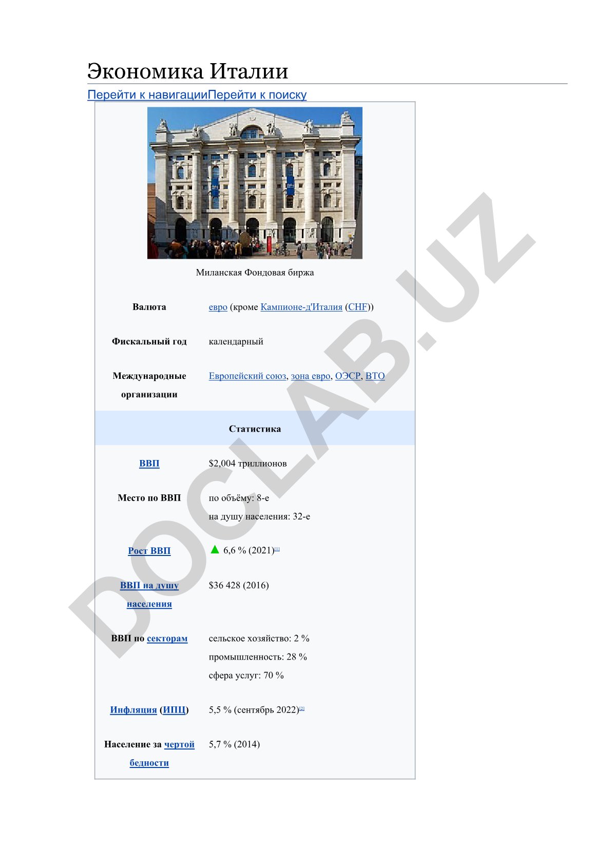 Экономика Италии