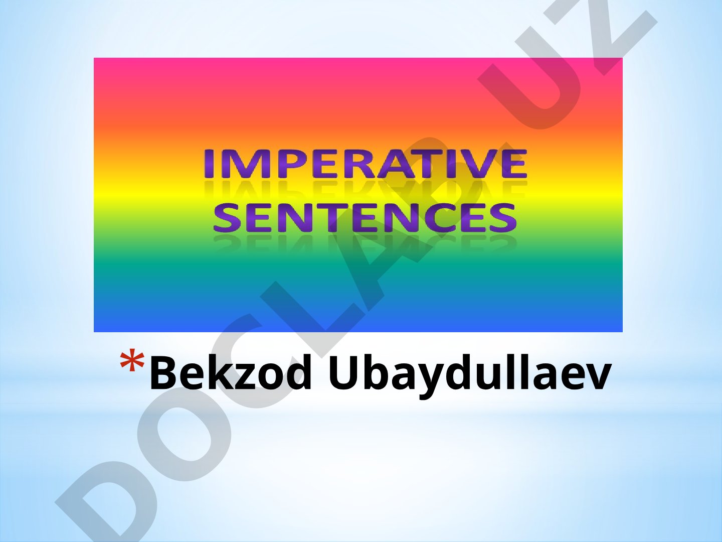 The Imperatives in English and Uzbek