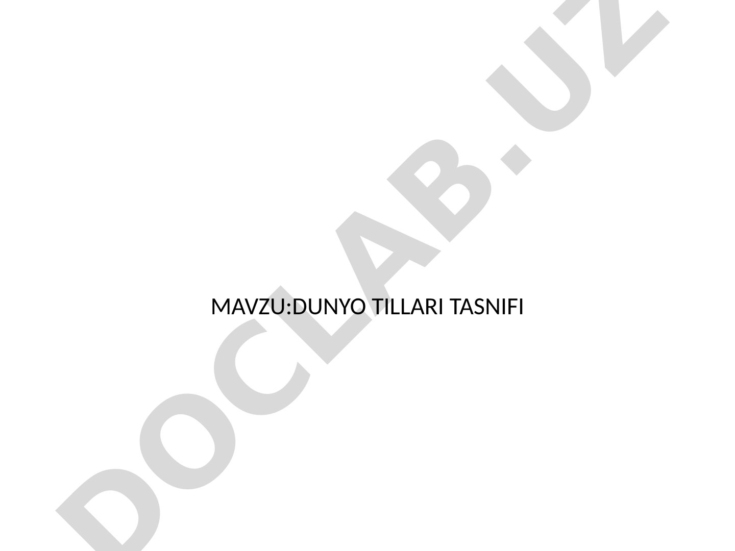 Tillarning genealogik tasnifi haqida taqdimot