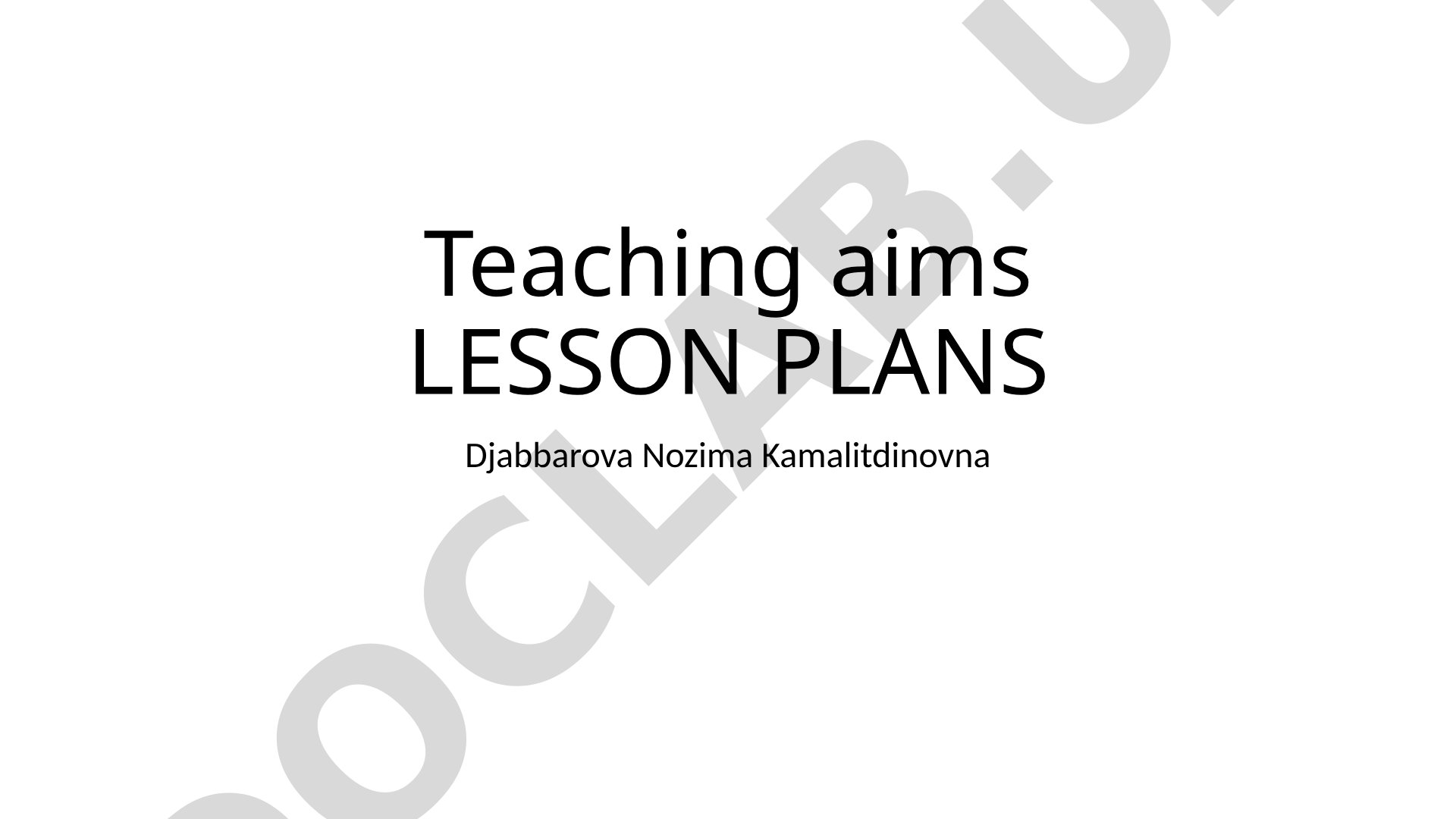 Teaching aims and lesson plans: learner characteristics and learning styles