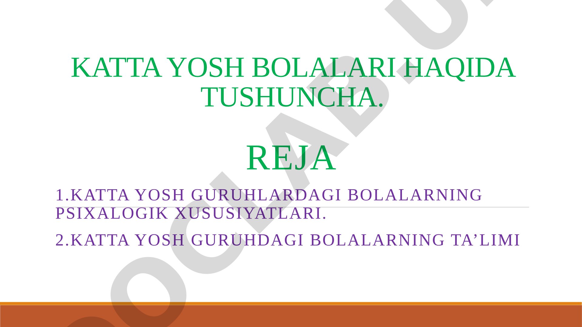Katta yosh bolalari haqida tushuncha