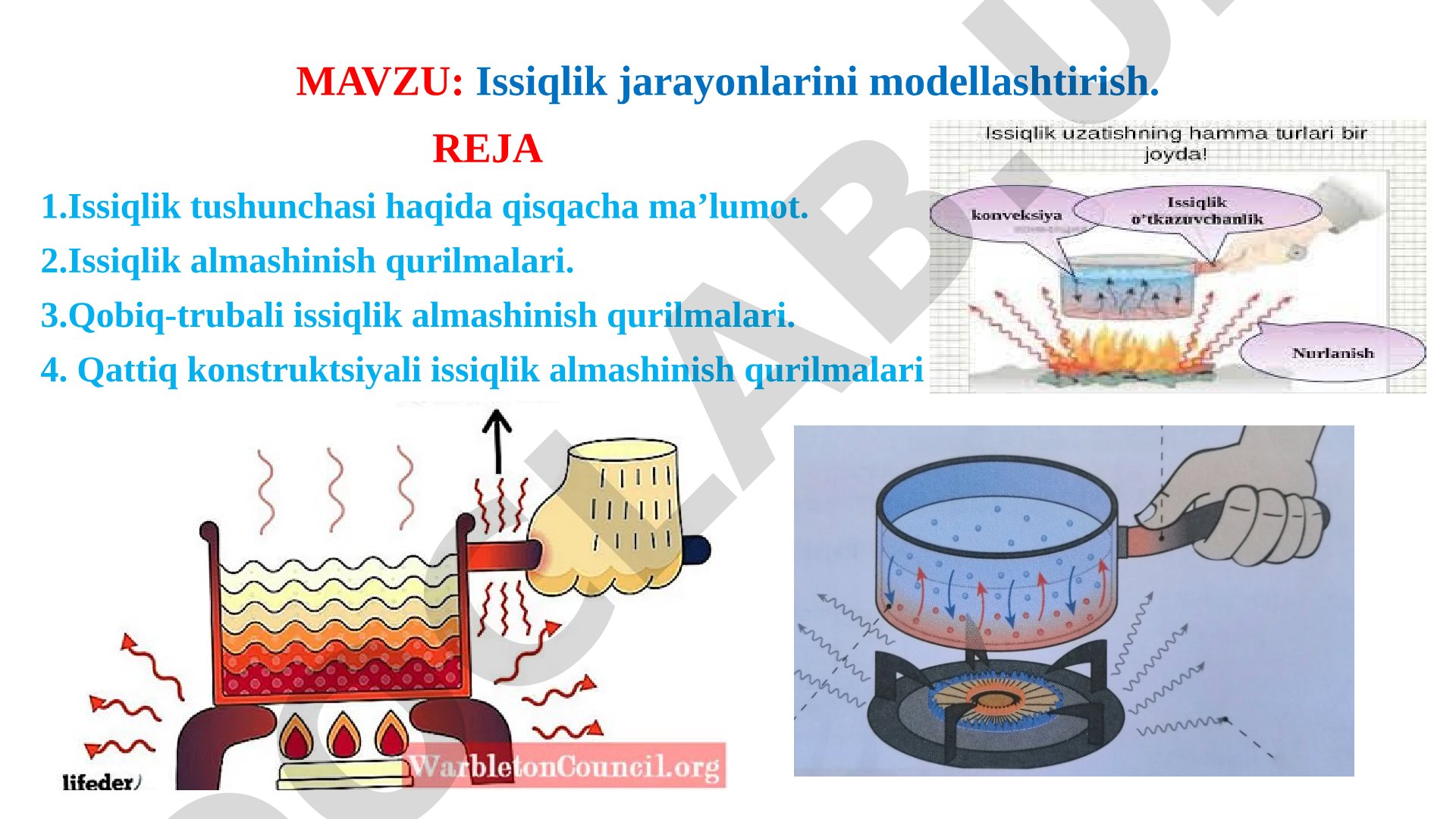 Issiqlik jarayonlarini modellashtirish