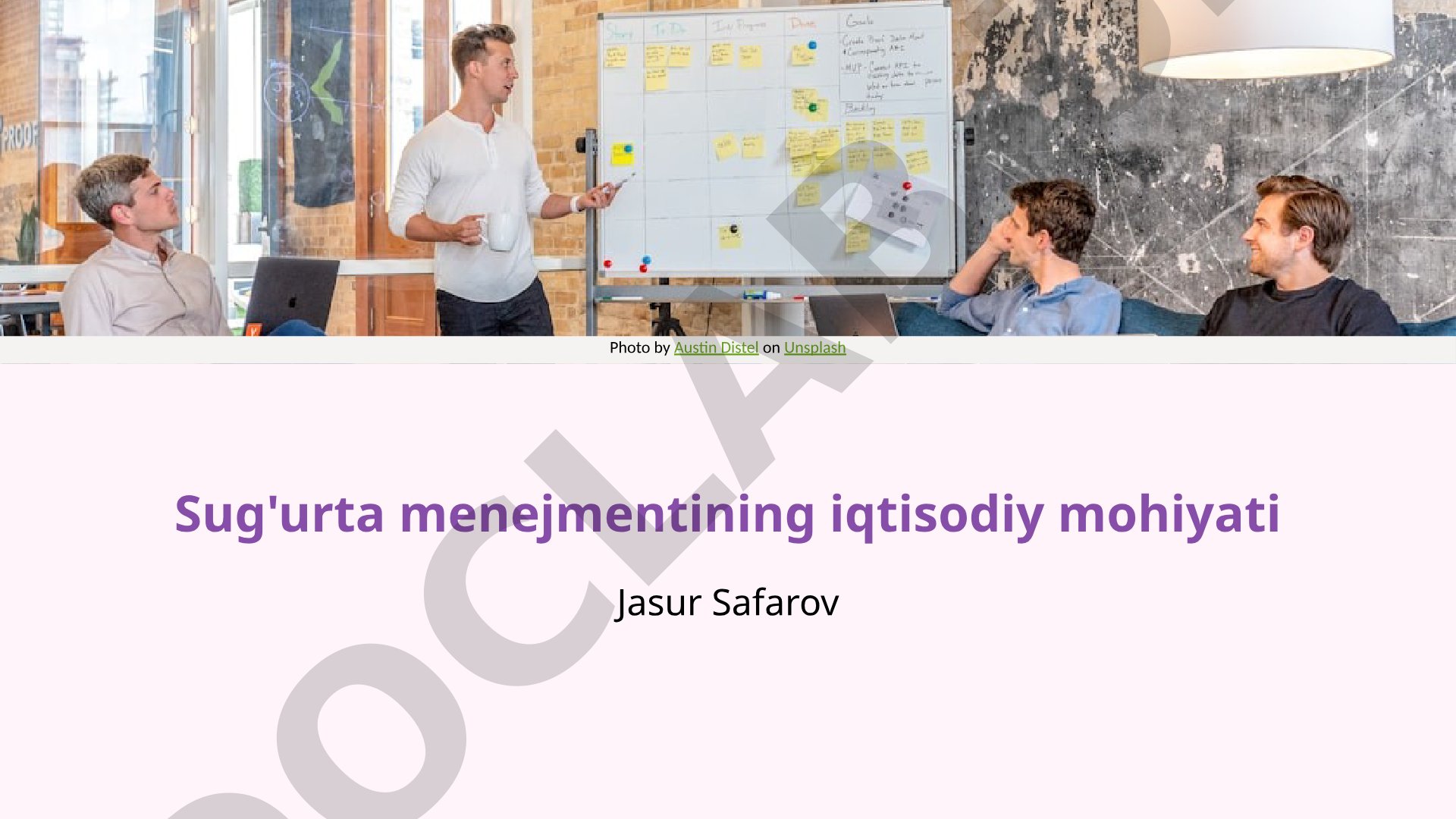 Sug'urta menejmentining iqtisodiy mohiyati