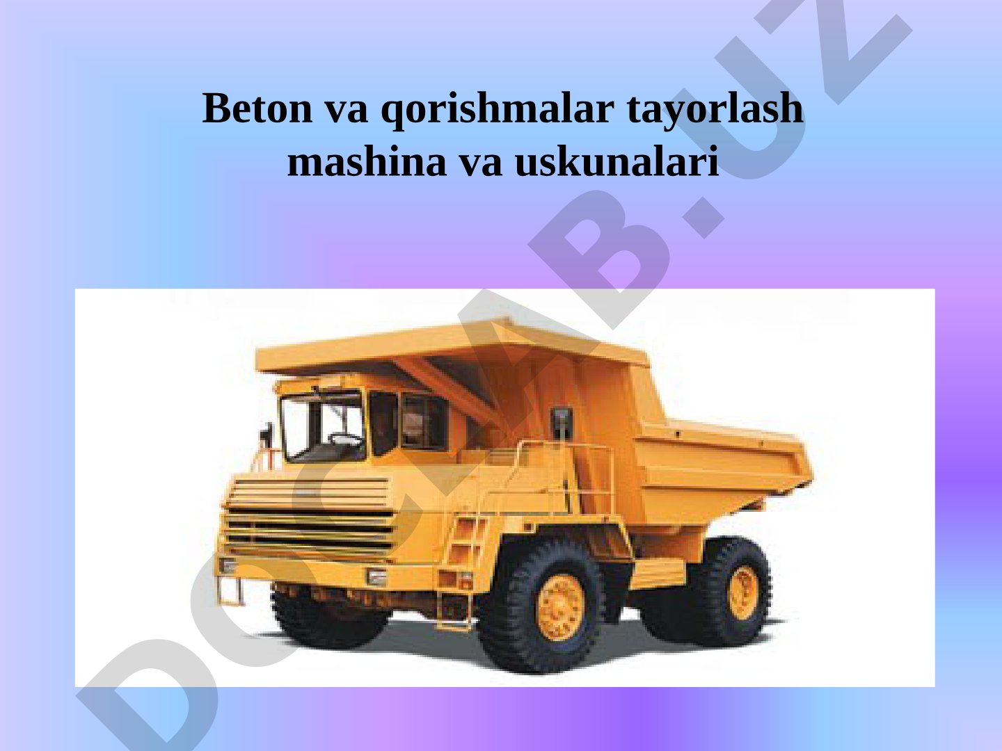 Beton qorishmasini quyish va yoyishga mo’ljallangan mashinalar. Beton yuzasiga ishlov beruvchi va qorishma zichlovchi qurilmalar. Zichlash qurilalari