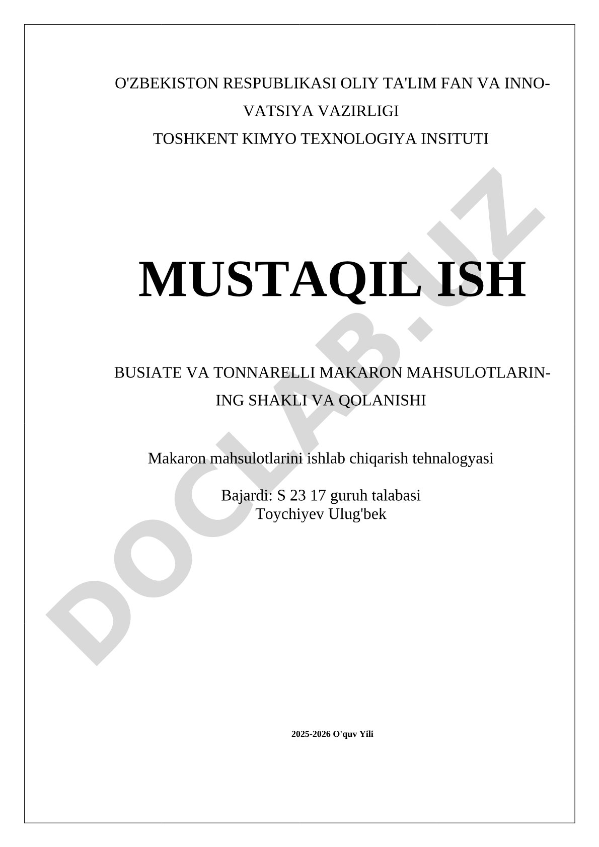 Busiate va Tonnarelli makaron mahsulotlarining shakli va qolanishi
