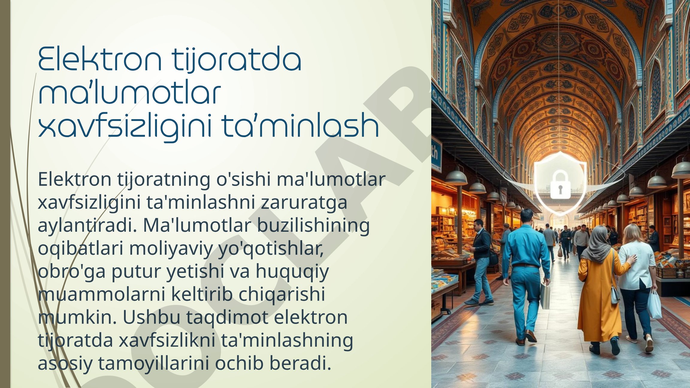 Elektron tijoratda ma’lumotlar xavfsizligini ta’minlash