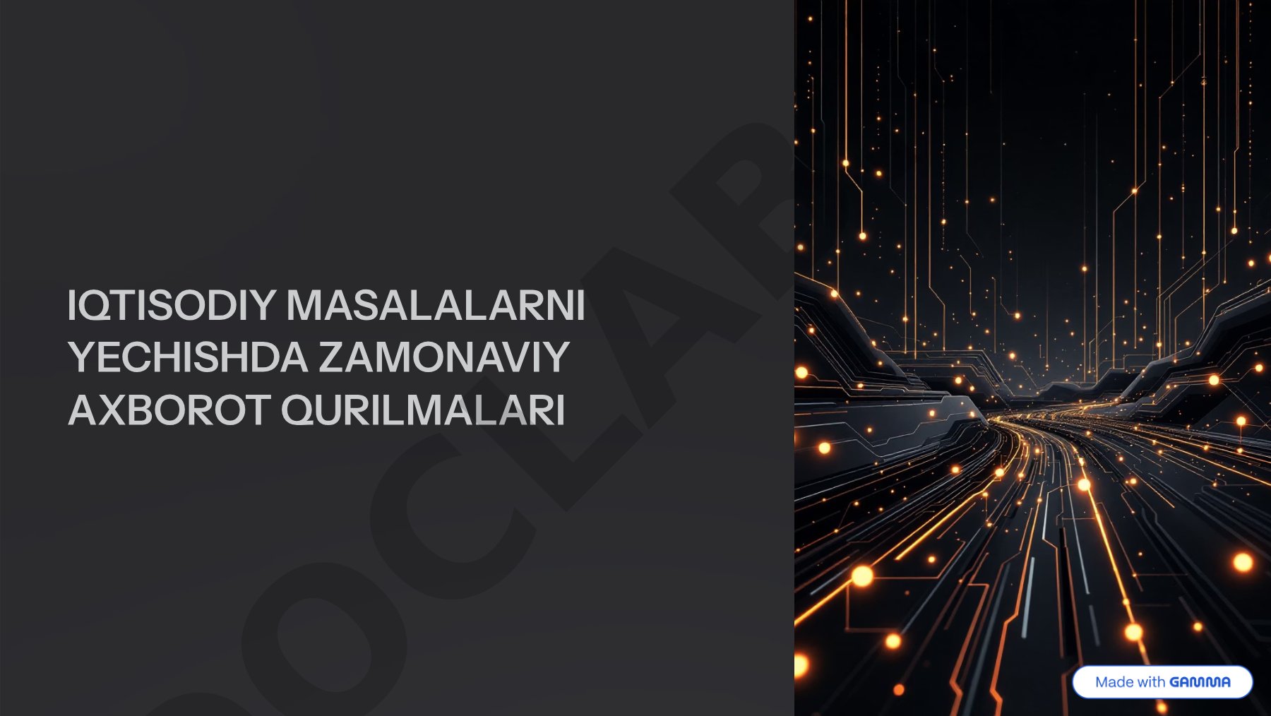 1 Raqamli Iqtisodiyot Iqtisodiy jarayonlarni avtomatlashtirish va tezlashtirish, shuningdek, resursl