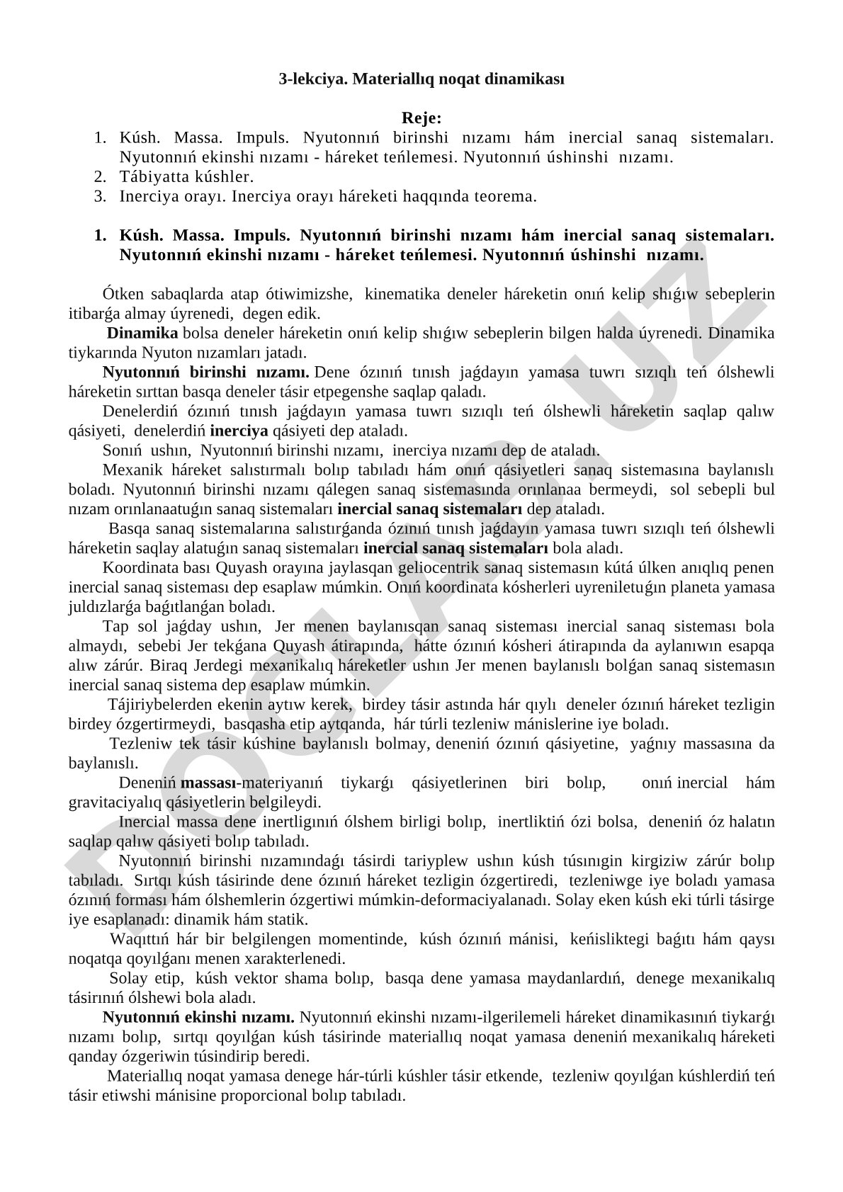 Materiallıq noqat dinamikası