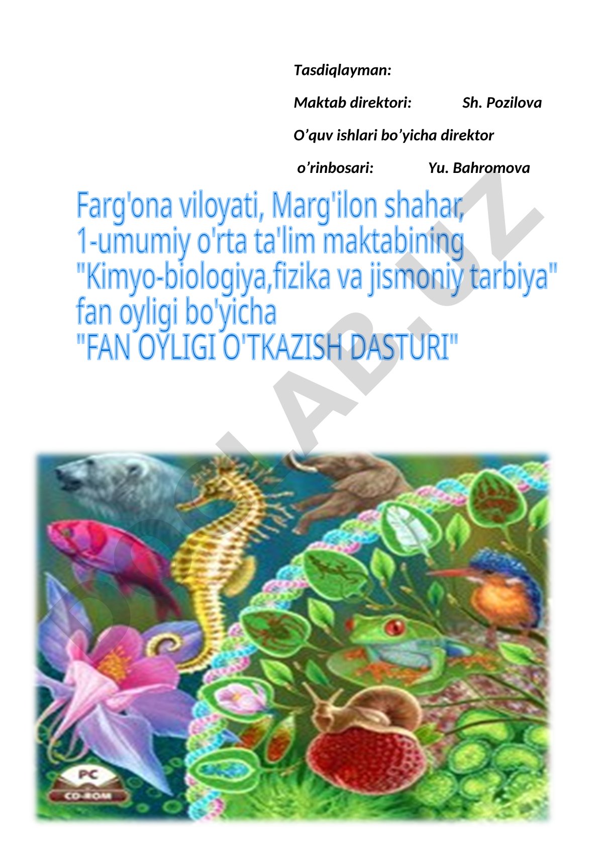Kimyo-biologiya fan oyligini o'tkazish dasturi