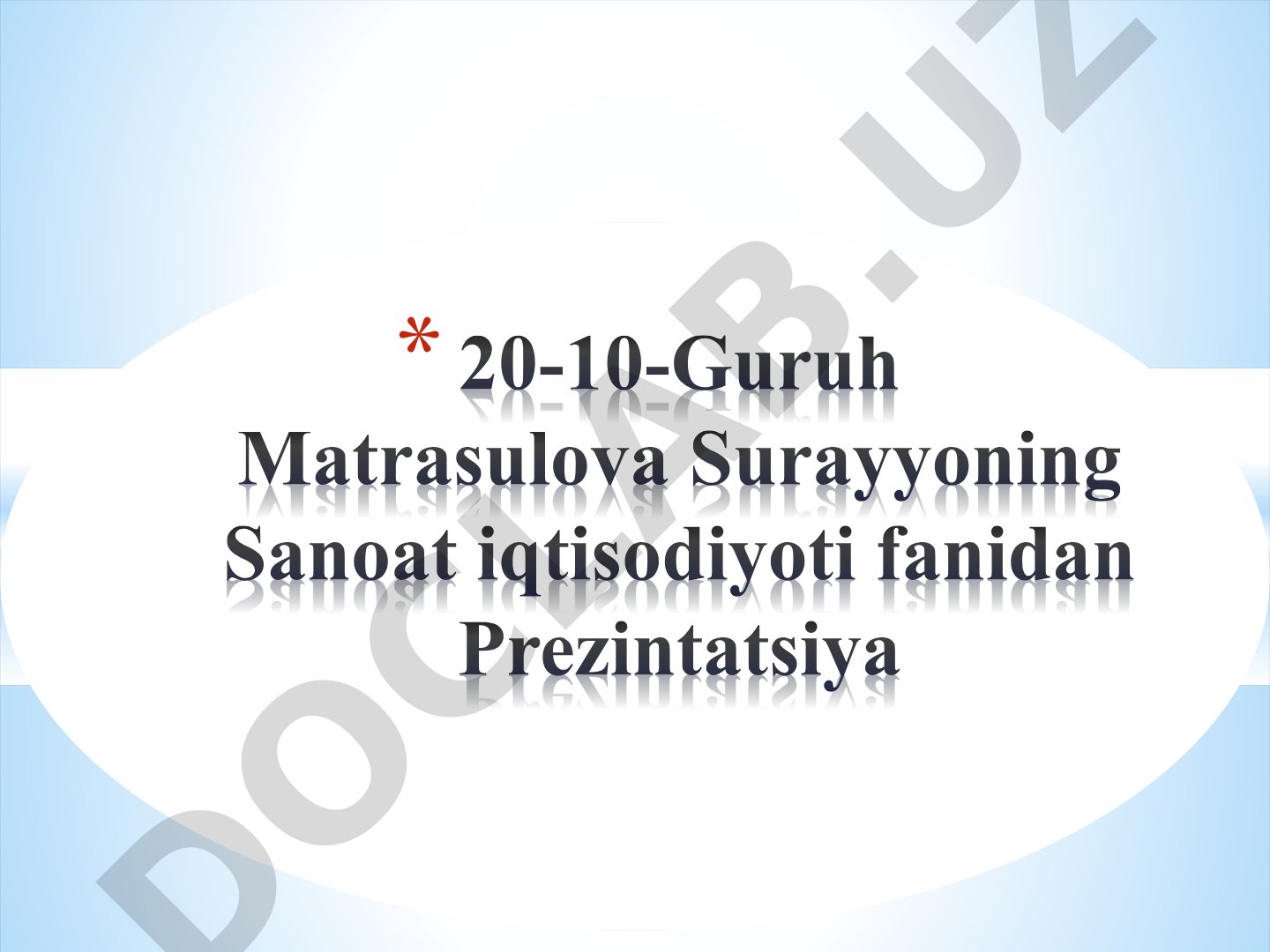 O'zbekiston Respublikasi sanoatining taraqqiyoti va kadrlar salohiyati
