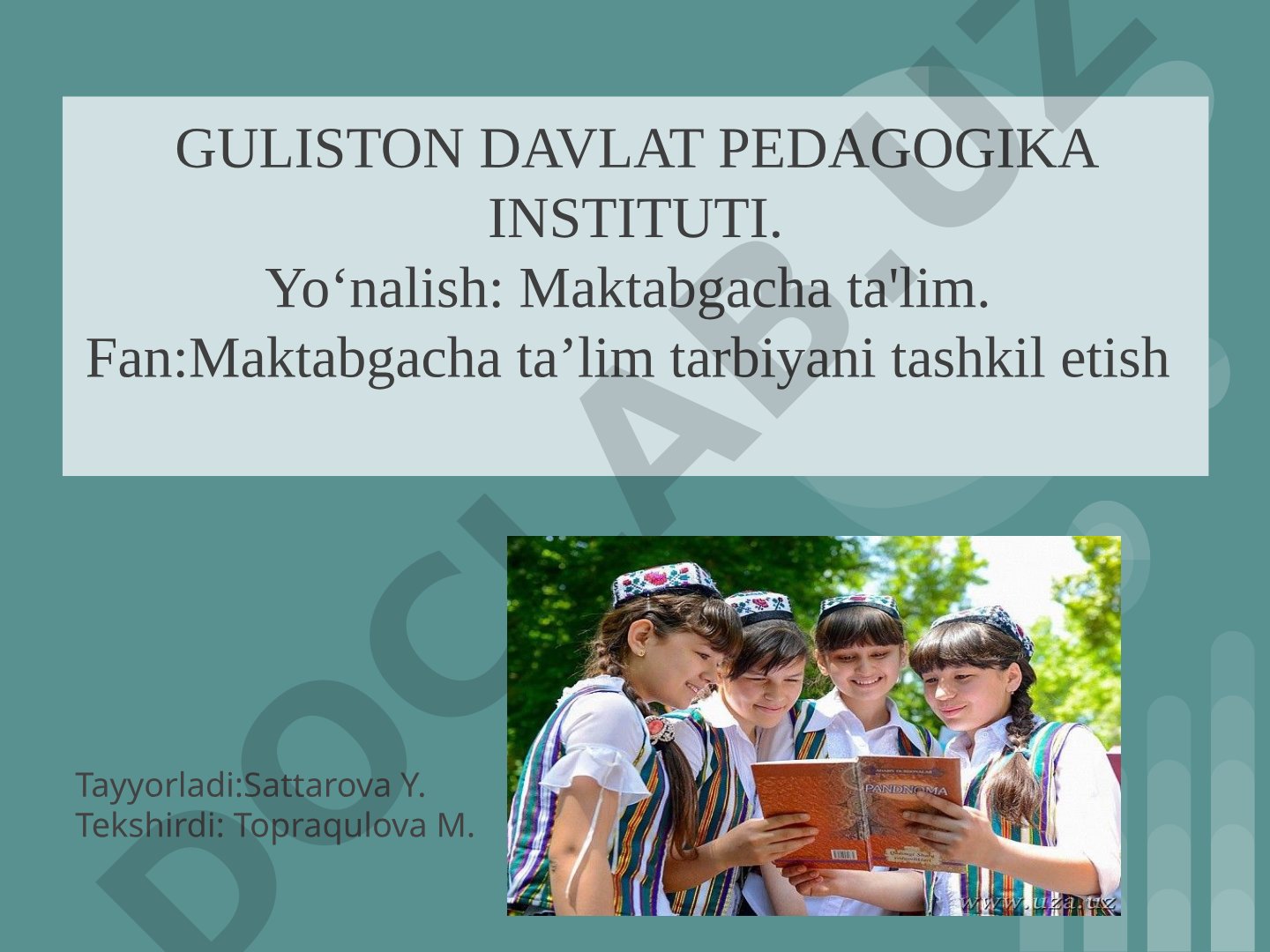Maktabgacha ta'lim tashkilotining oila bilan ishlash shakillari