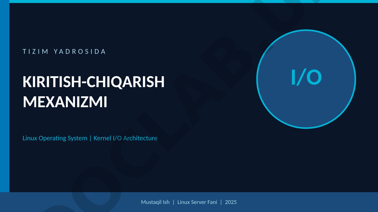 I/O tizim yadrosida kiritish-chiqarish mexanizmi