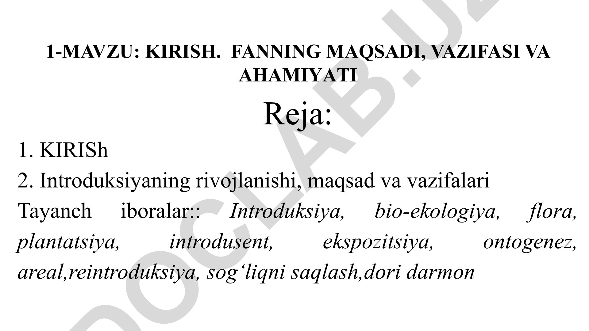 O‘zbekistonda o‘rmon xo‘jaligini rivojlantirish va introduksiya