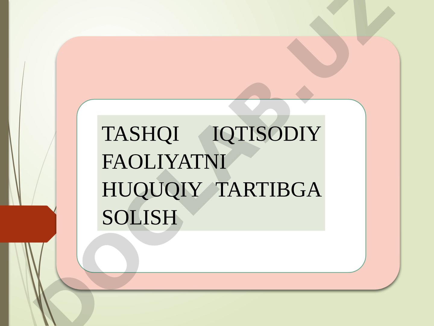 Tashqi iqtisodiy faoliyatni huquqiy tartibga solish