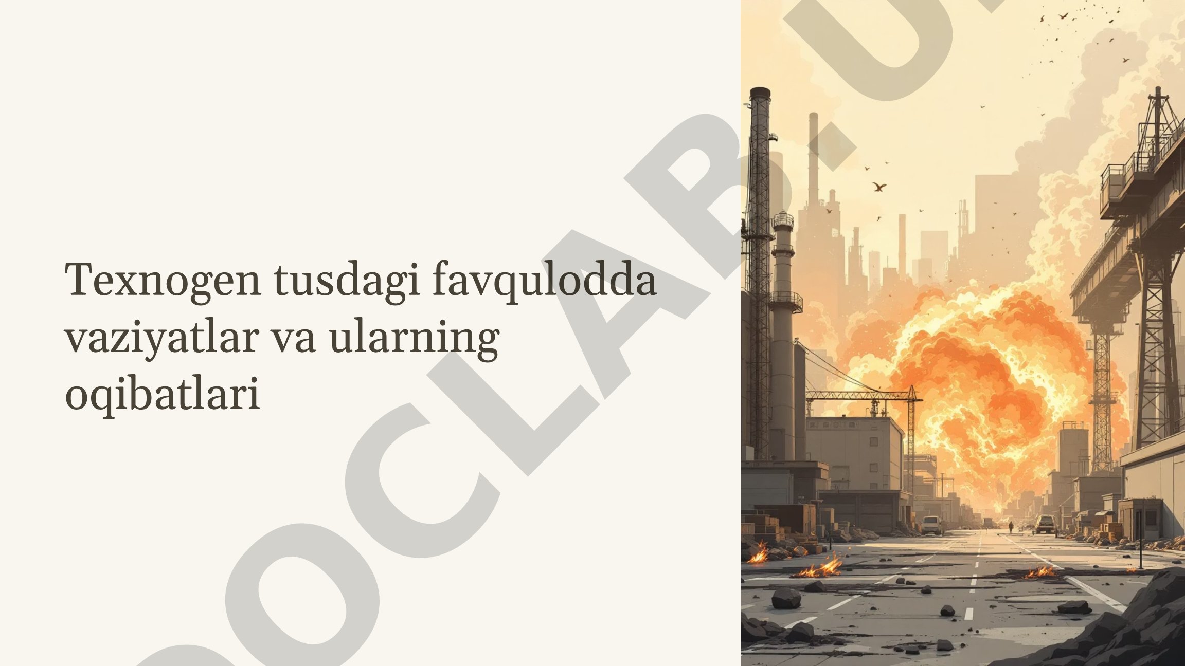 Texnogen tusdagi favqulodda vaziyatlar va ularning oqibatlari