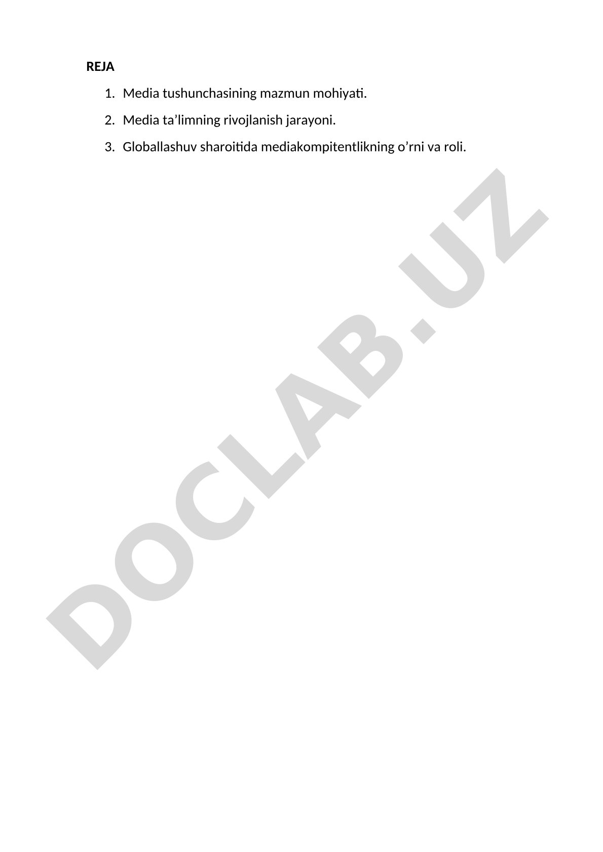 Media tushunchasining mazmun mohiyati va mediakompitentlikning o'rni