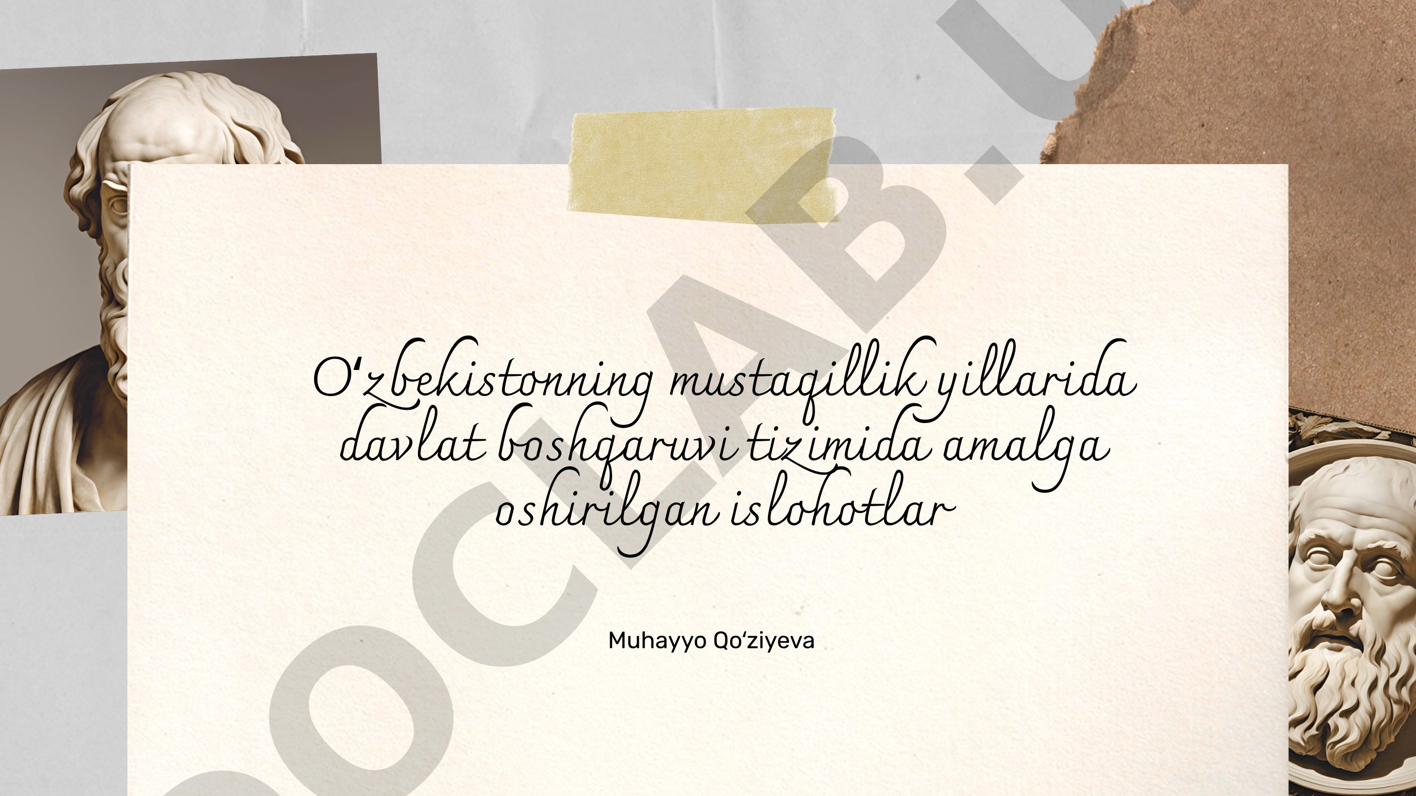 Oʻzbekistonning mustaqillik yillarida davlat boshqaruvi tizimida amalga oshirilgan islohotlar
