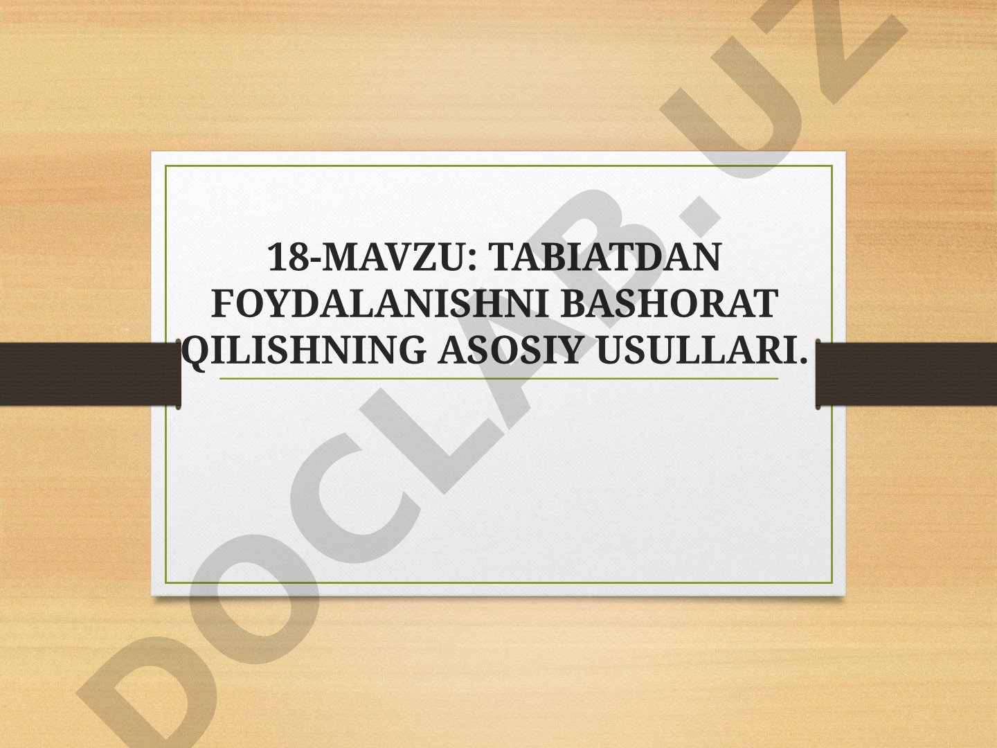 Tabiatdan foydalanishni bashorat qilishning asosiy usullari