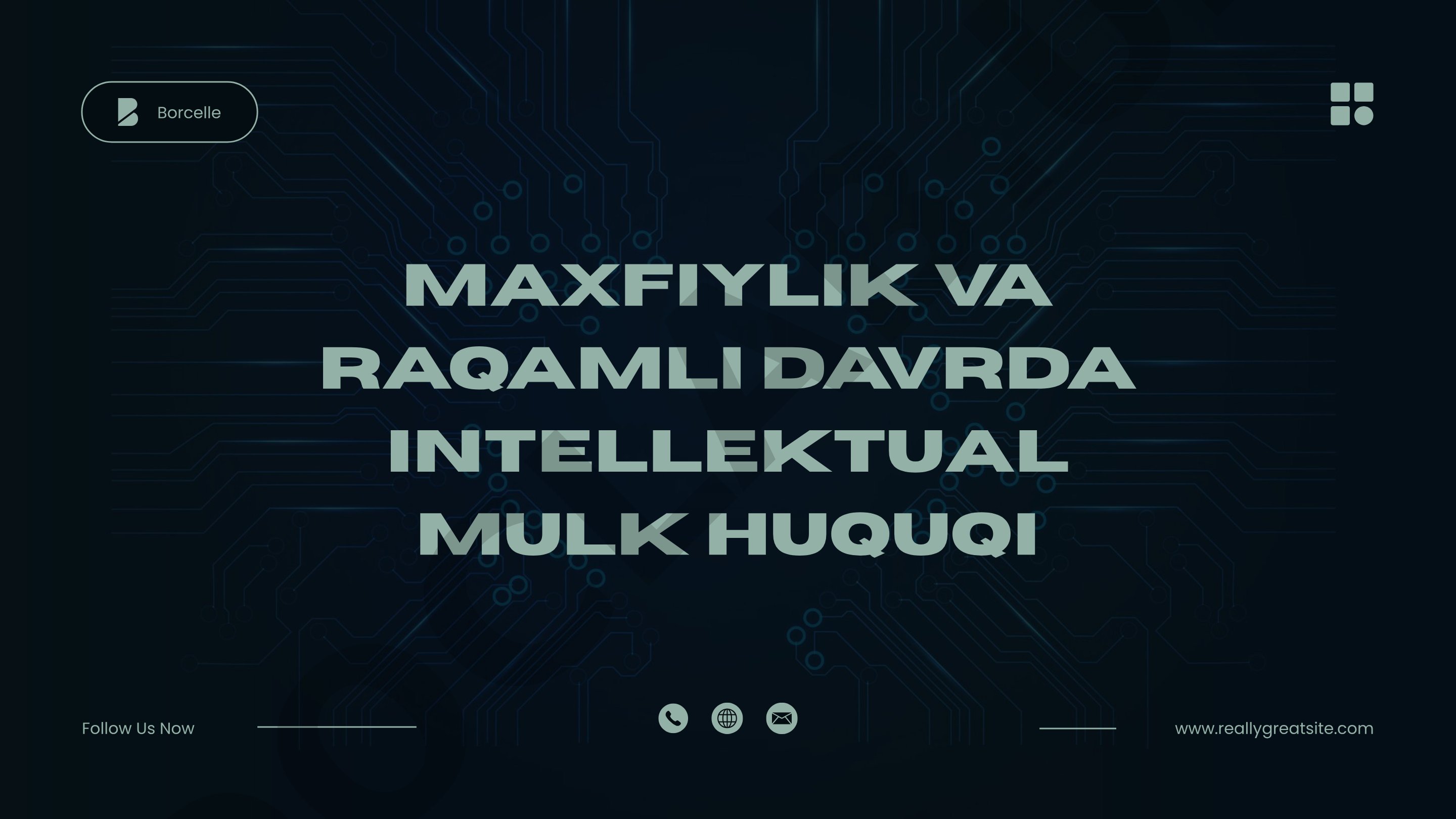 MAXFIYLIK VA RAQAMLI DAVRDA INTELLEKTUAL MULK HUQUQI