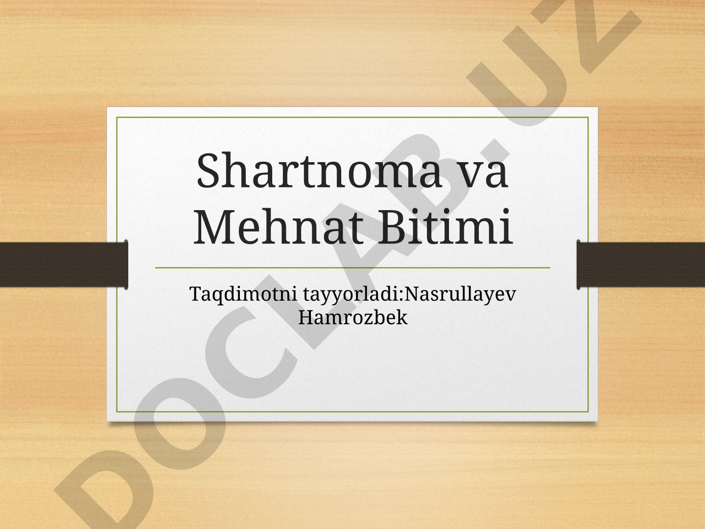 Shartnoma va Mehnat Bitimi