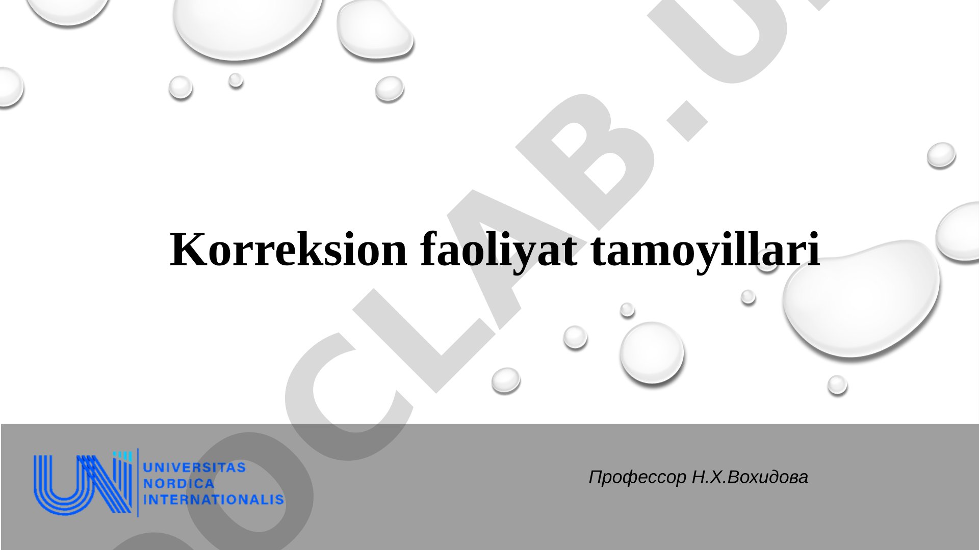 Korreksion faoliyat tamoyillari