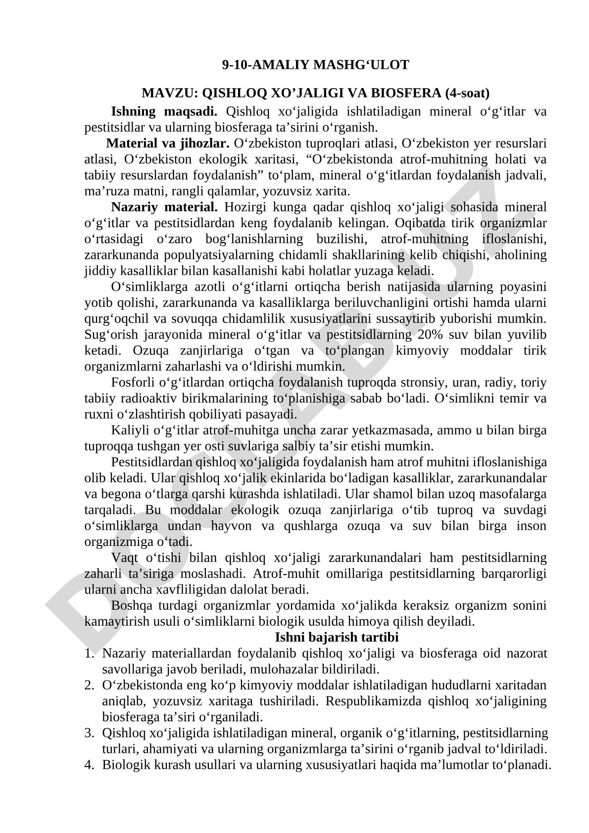 Qishloq xo'jaligi va biosfera