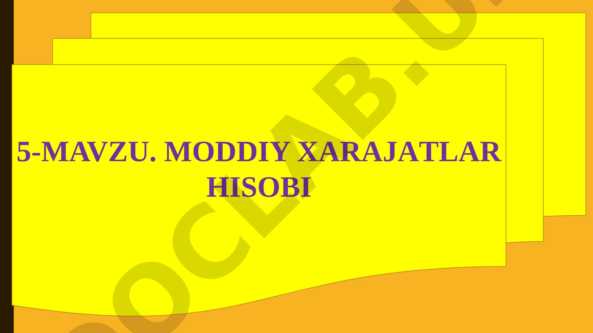 Suv xo'jaligi korxonalarida materiallar boshqaruvi va moddiy xarajatlar hisobi