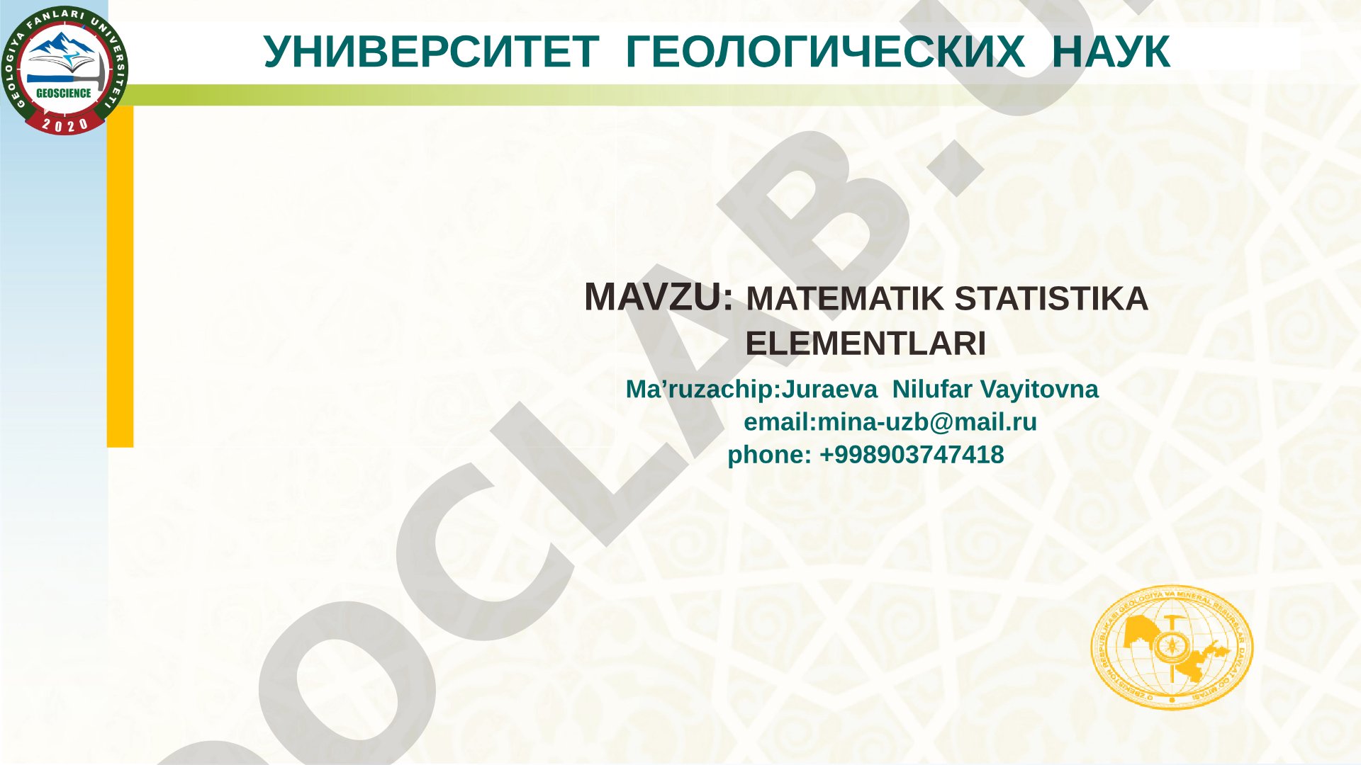 Matematik statistika elementlari