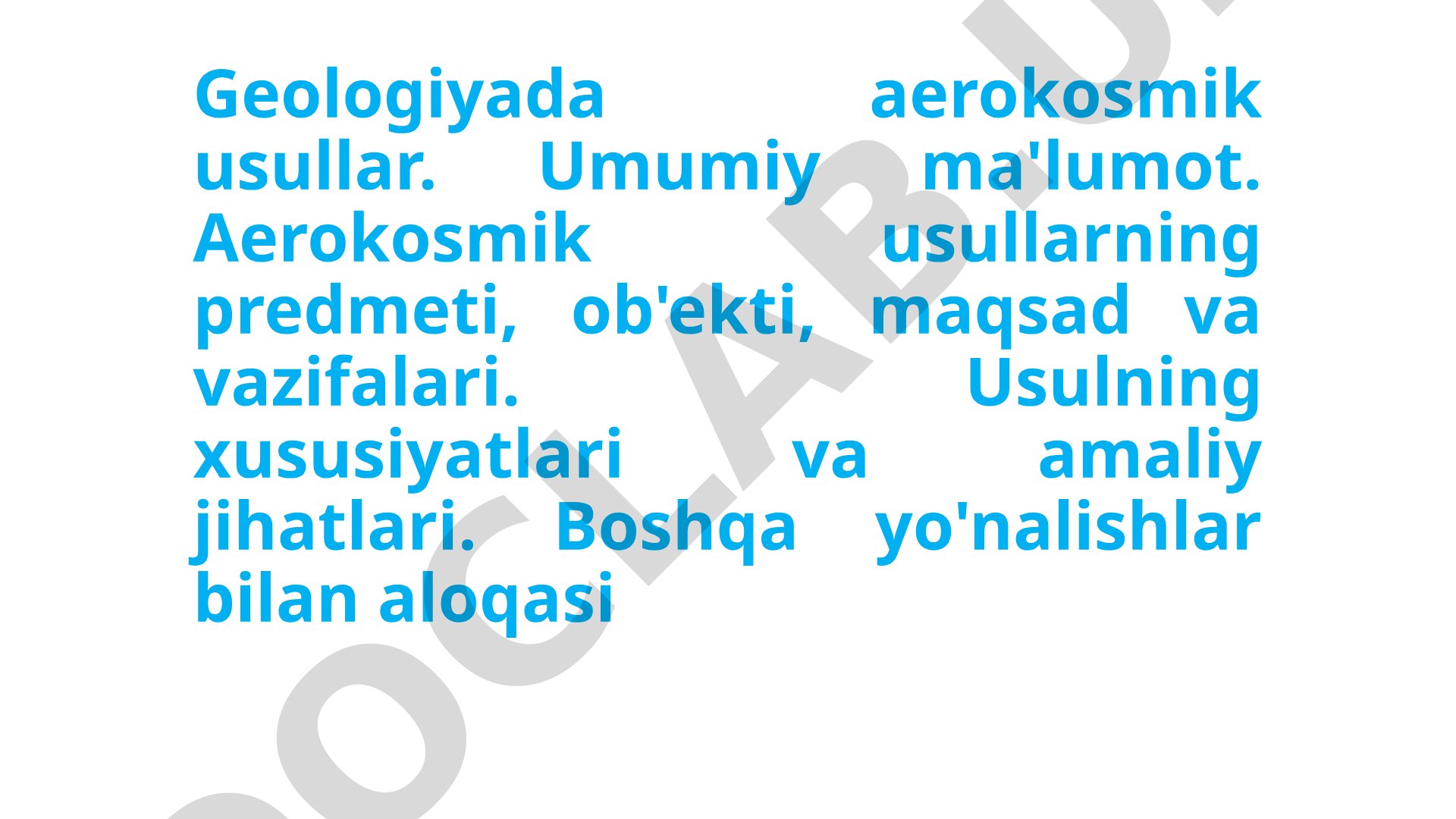 Geologiyada aerokosmik usullar
