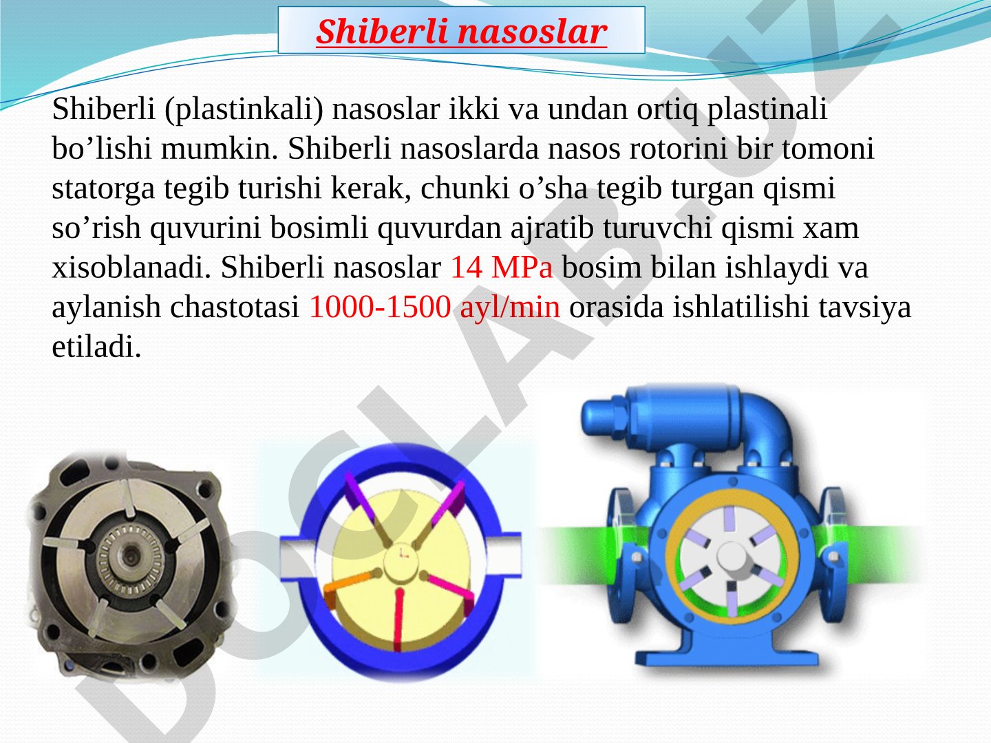 Shiberli (plastinkali) nasoslar
